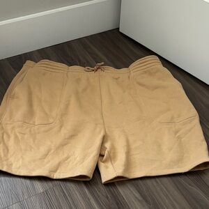 Amazon Basics Men’s Khaki Colored Fleece Shorts